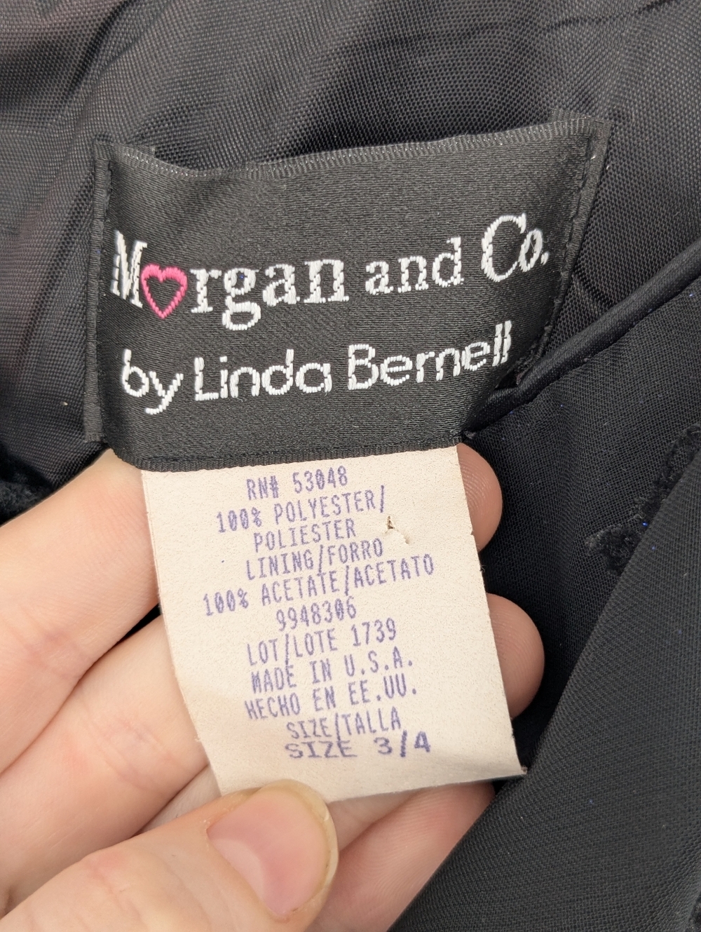 Vintage Morgan & Co Y2K Fairycore Whimsygoth Black Empire Waist Prom Dress 3/4 - Picture 14 of 14